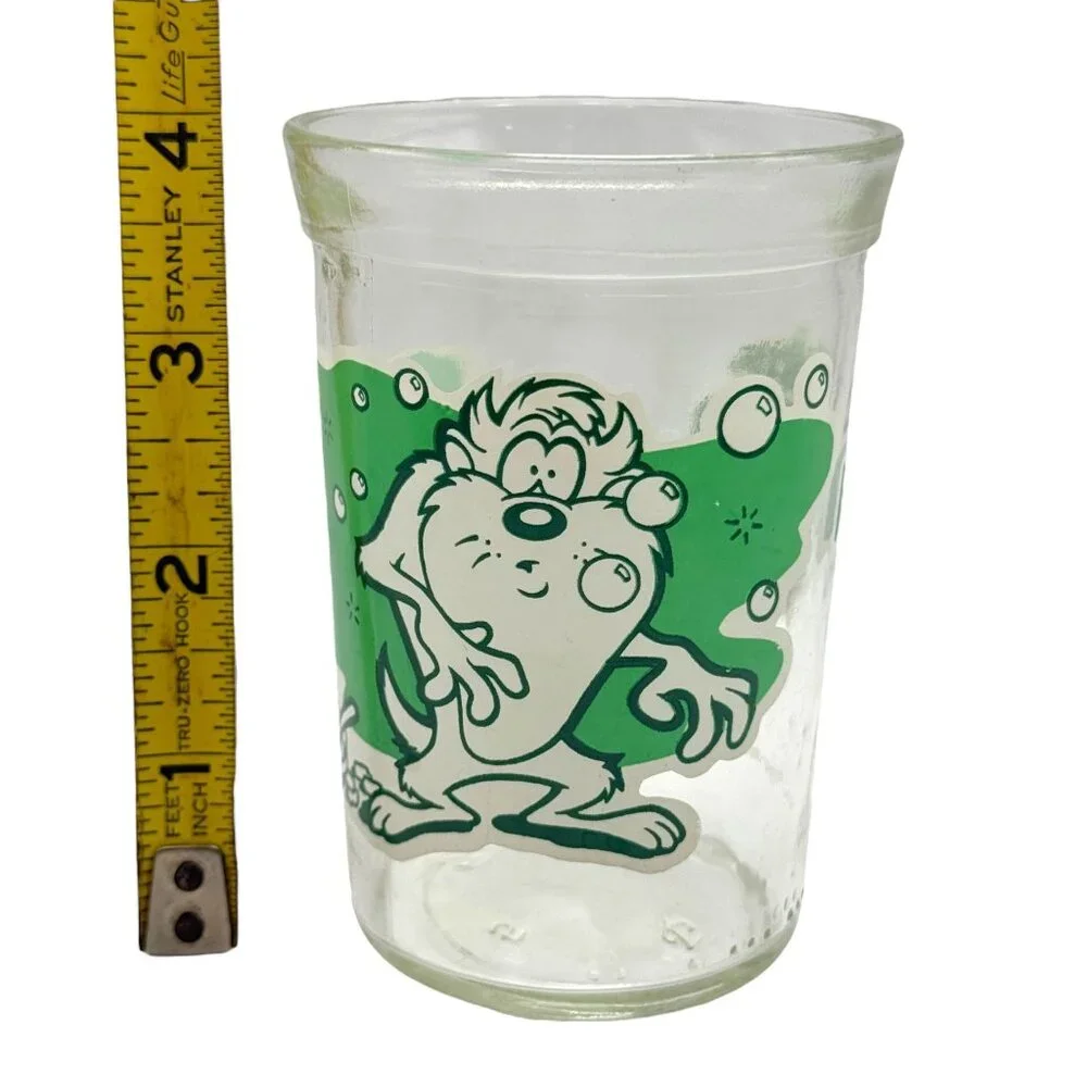 Welch's 1994 Looney Tunes Collector Series Glass Taz Character Green Vintage 90s